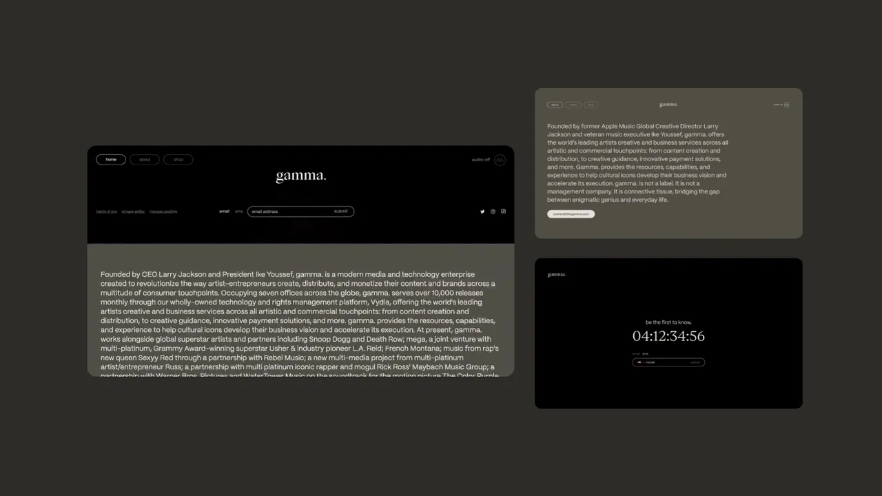 Doggystyle 30th Anniversary: dark Gamma landing page with long-form copy and a launch countdown.